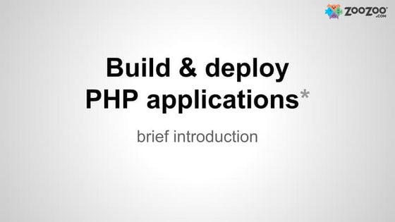 Build & deploy PHP application (intro level)