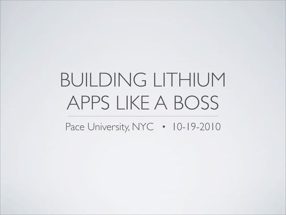 Building Lithium Apps