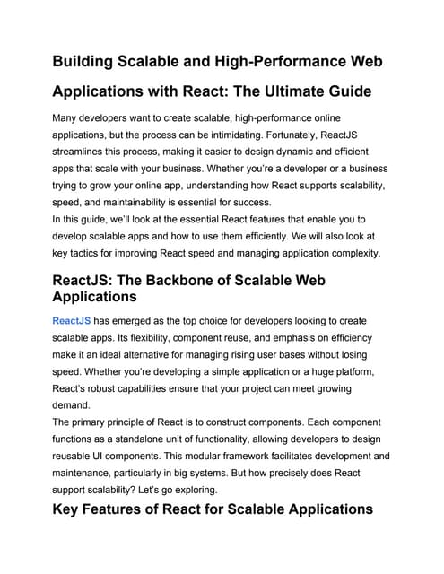 Building Scalable and High-Performance Web Applications with React_ The Ultim...