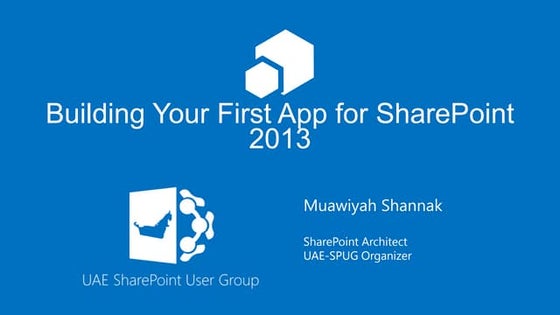 Building your first app for share point 2013