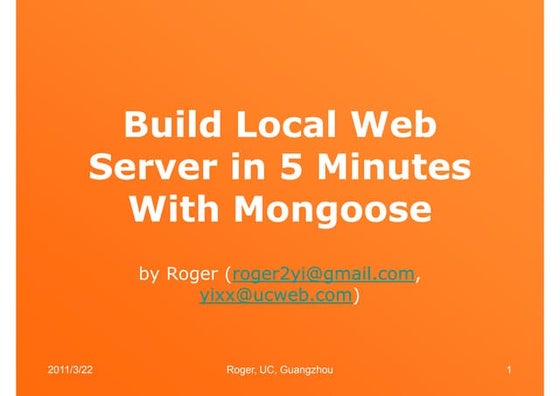 Build local web server in 5 minutes with mongoose