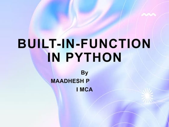 Built-In-function python basics pre defined function