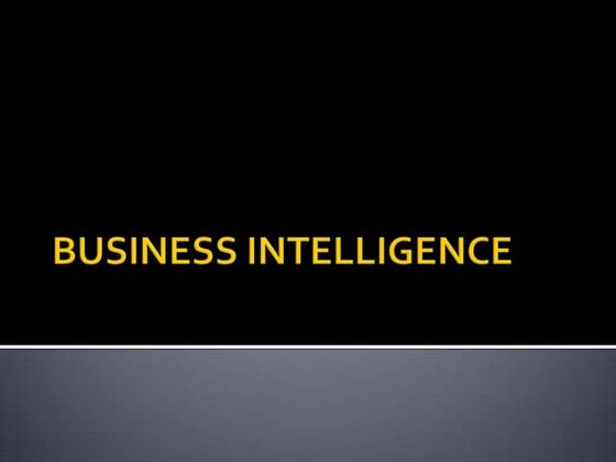 Business Intelligence