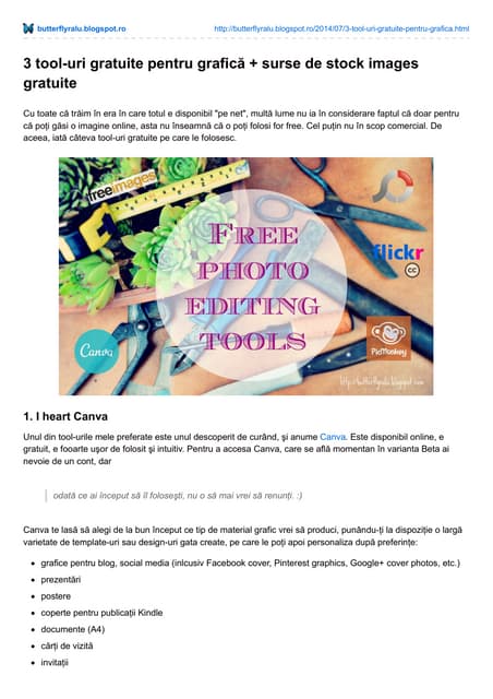 3 tooluri gratuite pentru grafica + surse de stock images gratuite