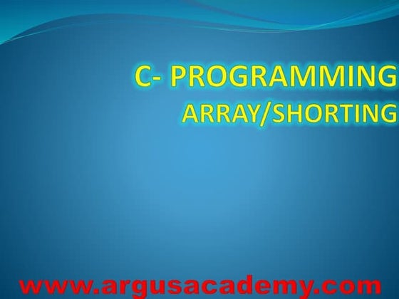 C  programming array & shorting