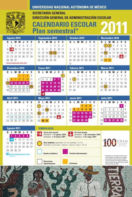 Calendario semestral