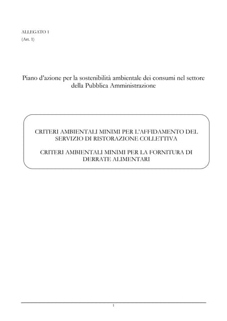 Criteri Ambientali Minimi (CAM) 2020