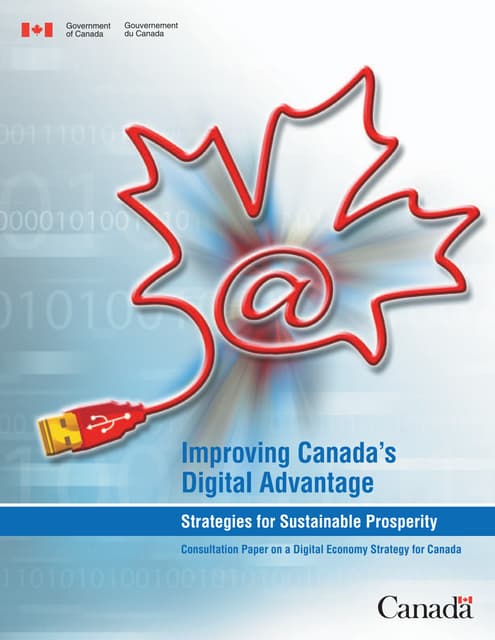 Canadian Federal Government - Digital Economy leadership white paper