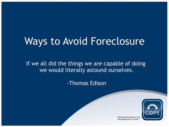 CDPE Homeowner Seminars Hollywoodhillsavoidforeclosure