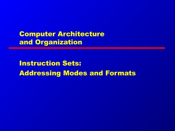 Computer Architecture and organization ppt.