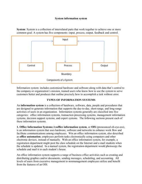 System and System Information System