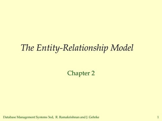 Ch2 er model in DBMS