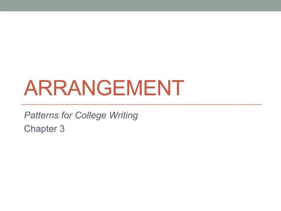 Arranging an Essay