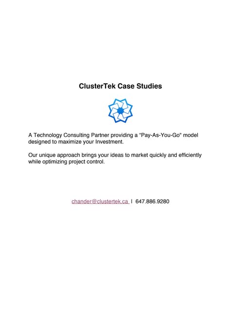 Initiative Based Technology Consulting Case Studies