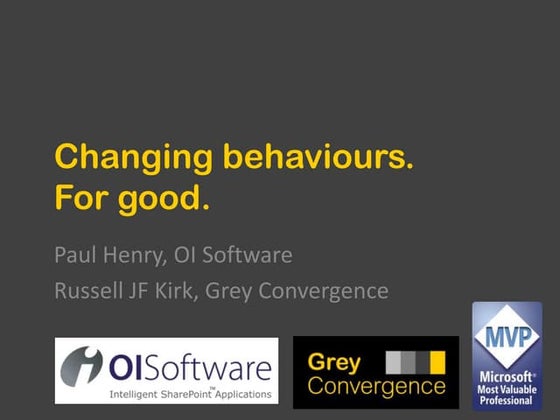 Changing behaviours. for good