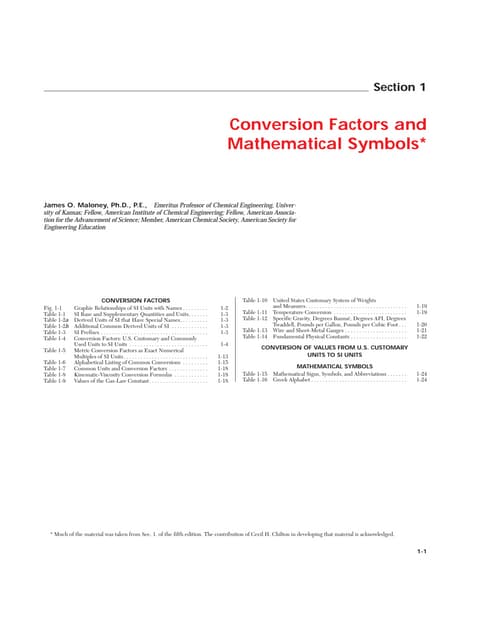 Perry’s Chemical Engineers’ Handbook  7ma Ed Chap 01