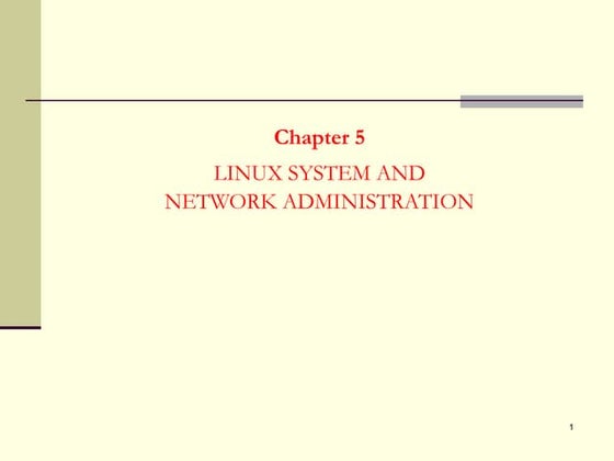 linux system and network administrations