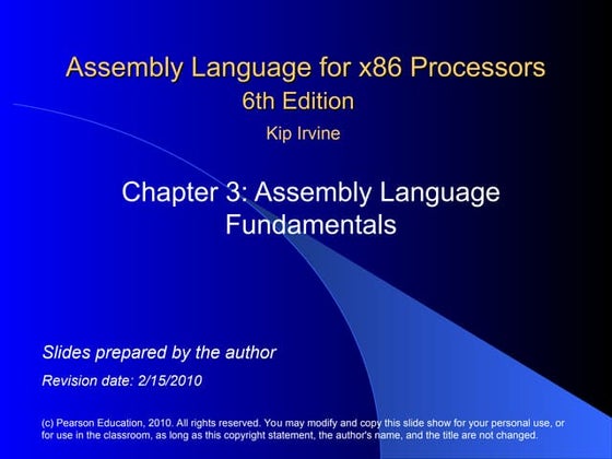 Chapter 3 Assembly Language Fundamentals 6th edition.ppt