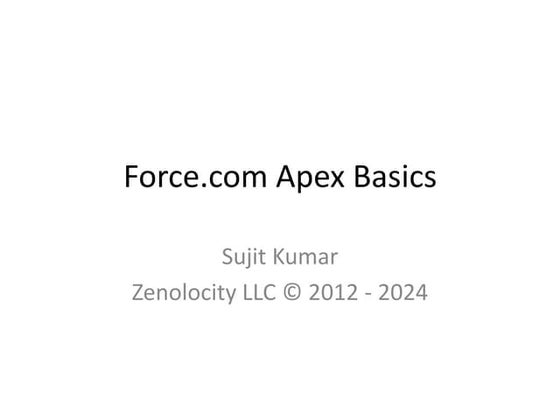SFDC Introduction to Apex