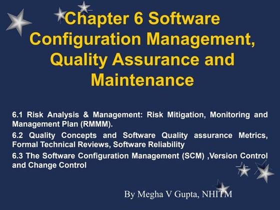 chapter 6.pdf Software configuration Management, Quality Assurance and Mainte...