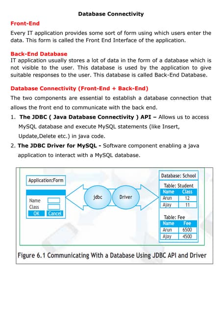 Chapter6 database connectivity