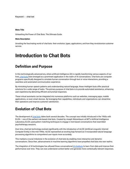 Chat Bots