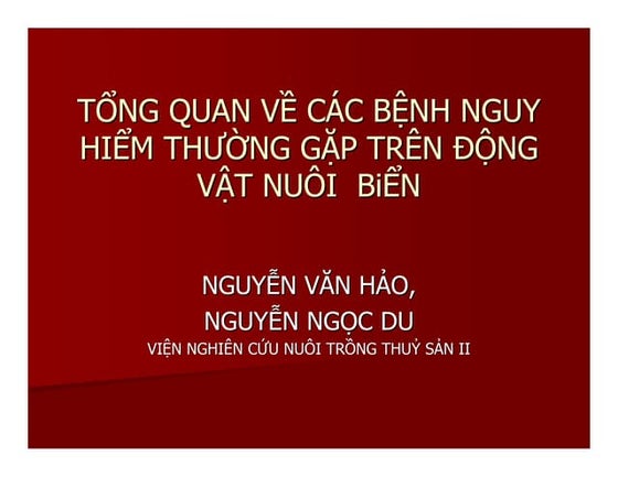 Chi tiết về bệnh của cá biển- thủy sản trường phát