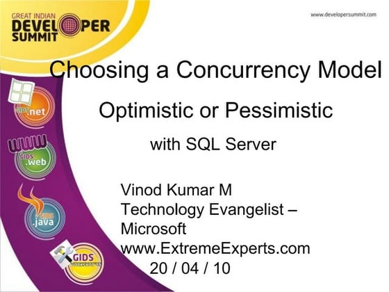 Choosing a concurrency model, optimistic or pessimistic