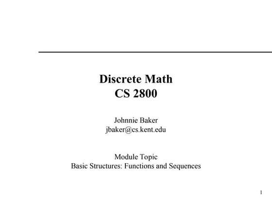lecture in Functions and Sequences and their properties