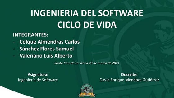 Presentacion Ciclo de vida- Ingenieria del software