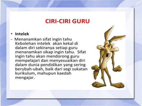 Ciri - ciri  Guru Yang Cemerlang  