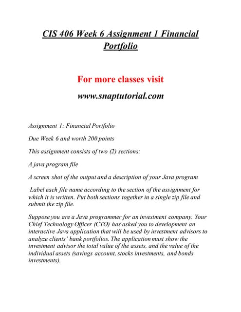 Cis 406 Success Begins / snaptutorial.com