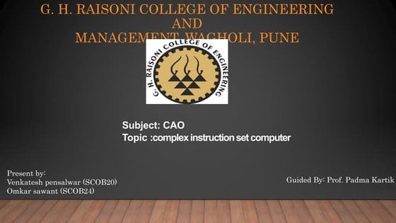 Complex instruction set computer ppt