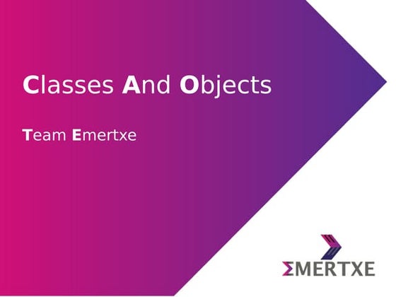 Python programming : Classes objects