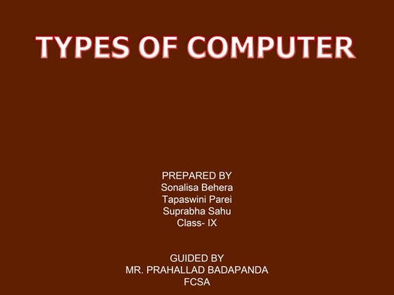 Classification of computer