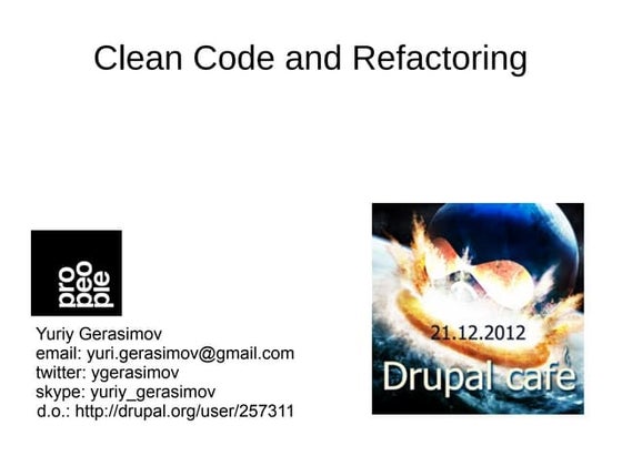 Clean code and refactoring