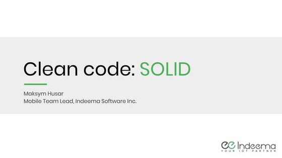 Clean code: SOLID