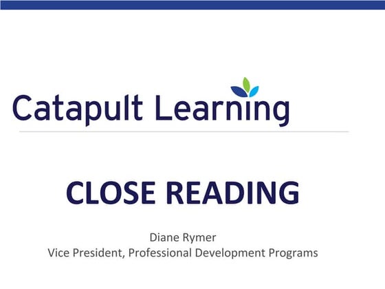 Close Reading and the Common Core