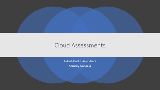Cloud assessments  by :- Aakash Goel