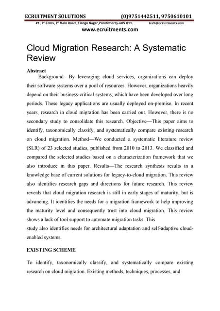 Cloud migration research a systematic review