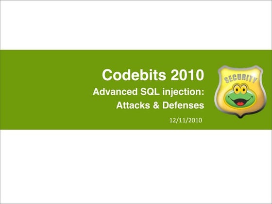 Advanced SQL Injection: Attacks 