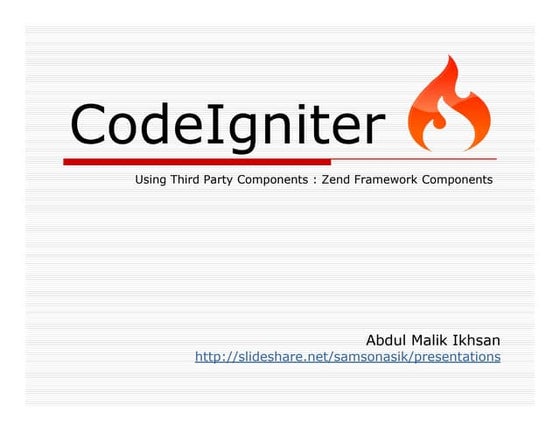 Codeigniter : Using Third Party Components - Zend Framework Components