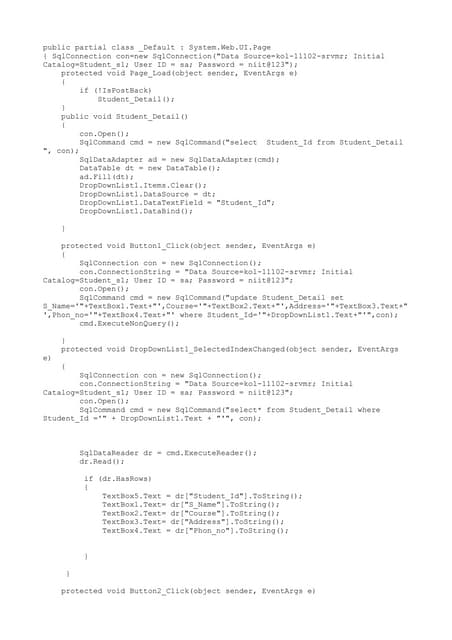 Codeofdatabase