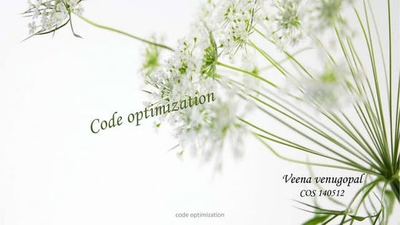 Code optimization