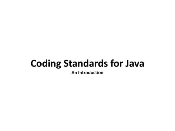Coding standards for java