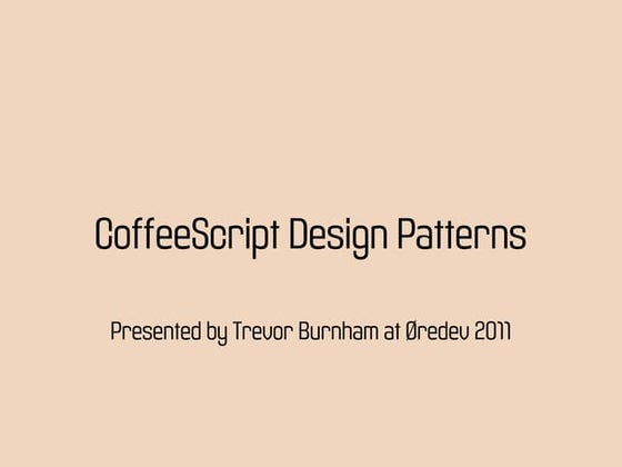 CoffeeScript Design Patterns