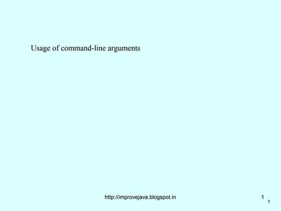 Command line arguments.21