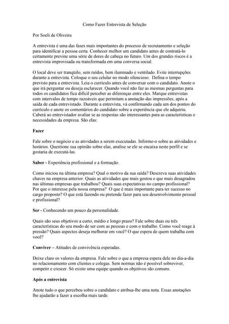 Como fazer entrevista_de_seleçao