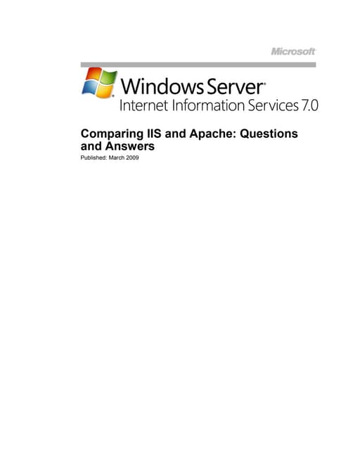 Comparing IIS and Apache - Questions and Answers