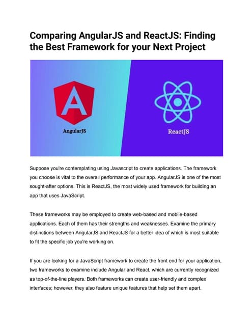 Comparing AngularJS and ReactJS_ Finding the Best Framework for your Next Pro...